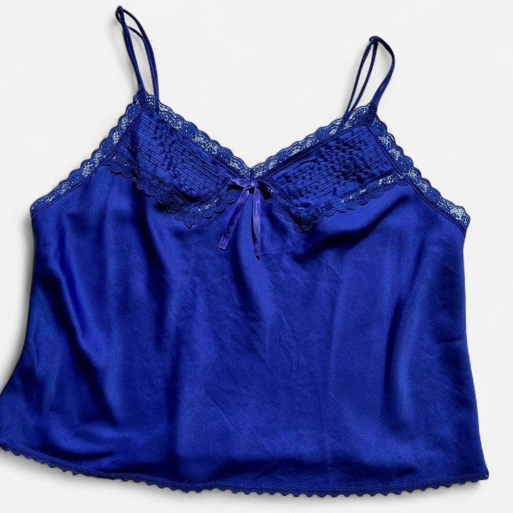 Vintage early-2000s cobalt blue satin camisole